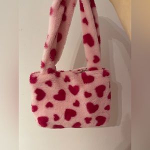 Valentines Day heart plush purse